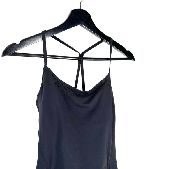 Zella Black Spaghetti Strap Racerback Ruched Long Top Small - Picture 2 of 8